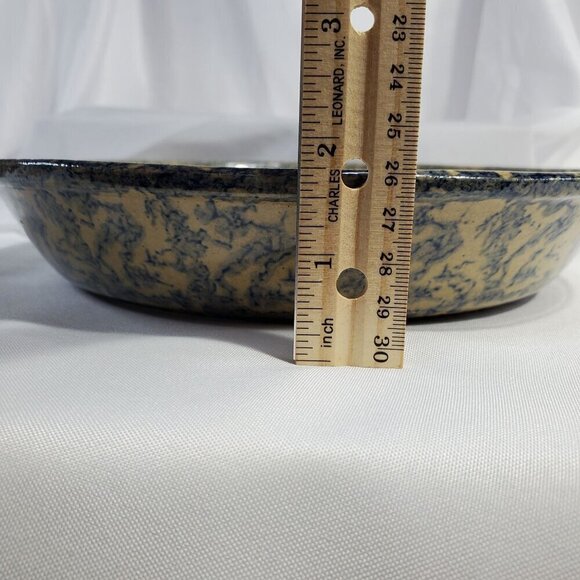 VTG Robinson Ransbottom Pottery USA Spatterware Stoneware Deep Dish Pie Plate - Picture 6 of 11